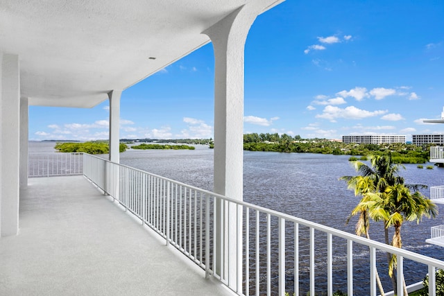 balcony with a water view