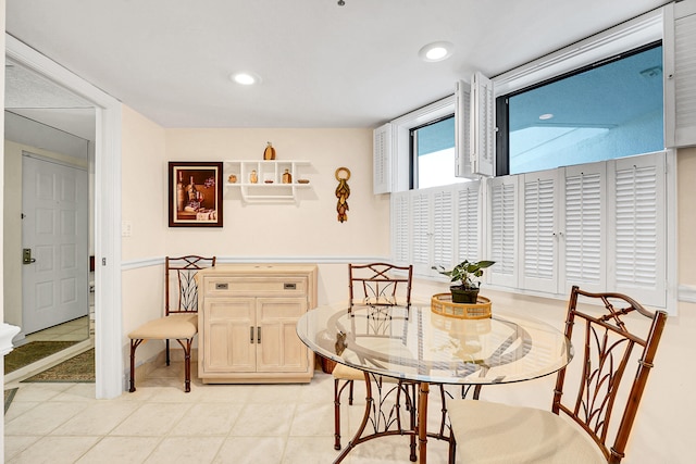 view of tiled dining space