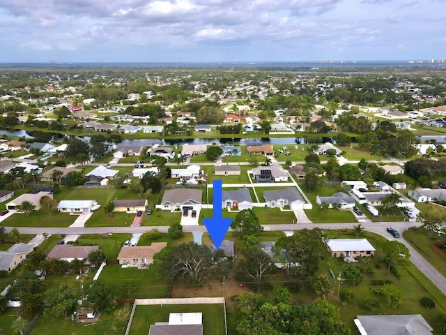 aerial view featuring a residential view