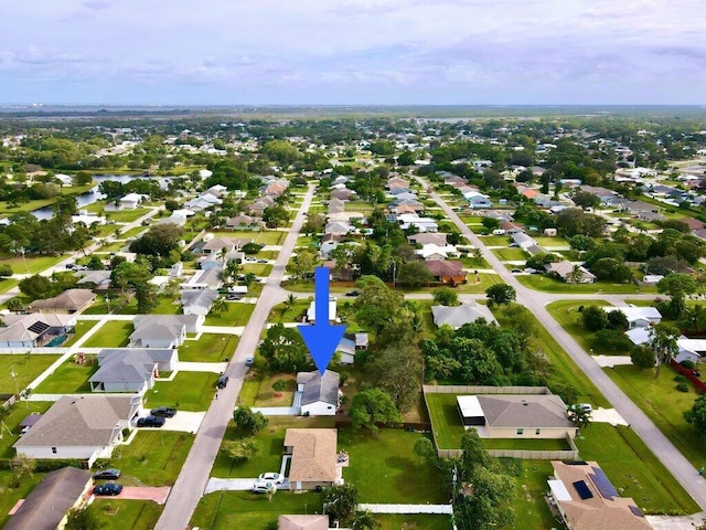 bird's eye view with a residential view