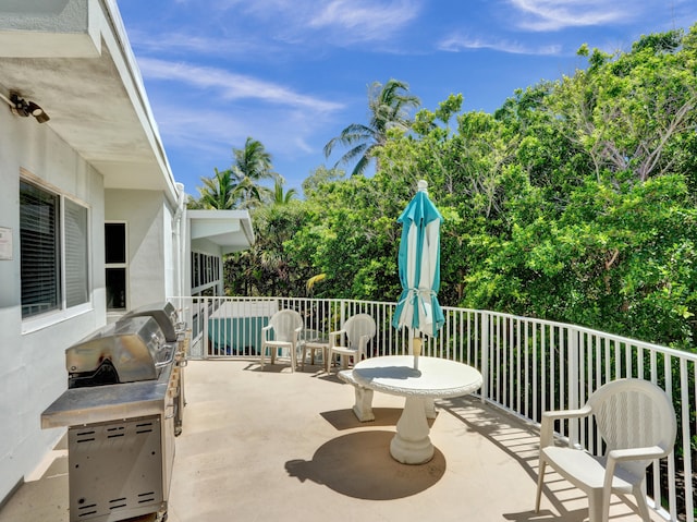 view of patio / terrace with a grill