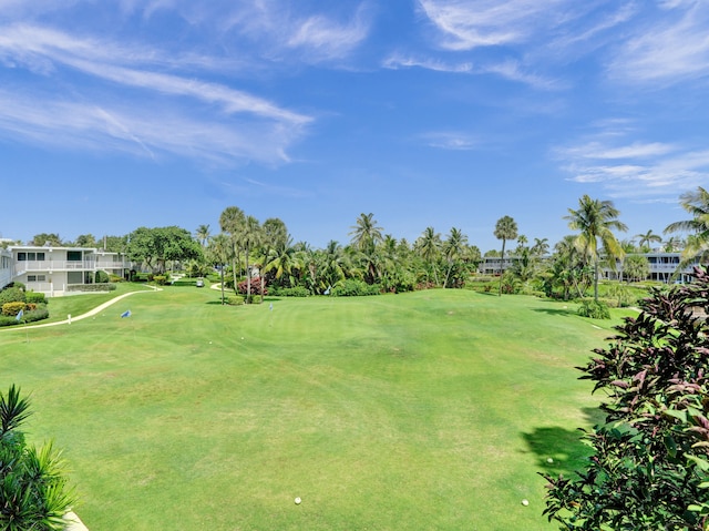 view of home's community with a lawn