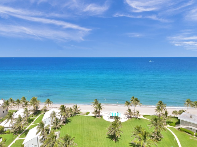 property view of water featuring a view of the beach