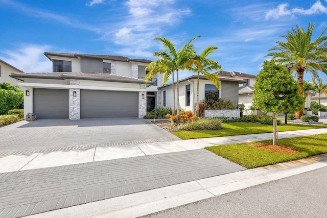 view of front of house with a garage