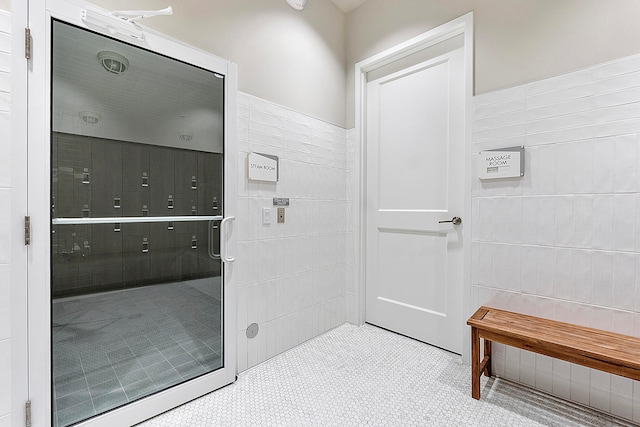 bathroom featuring tile patterned flooring