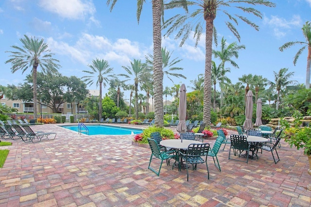 view of pool with a patio