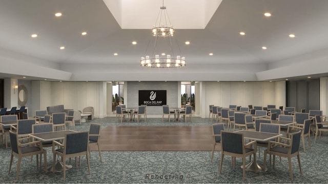 dining area with a notable chandelier