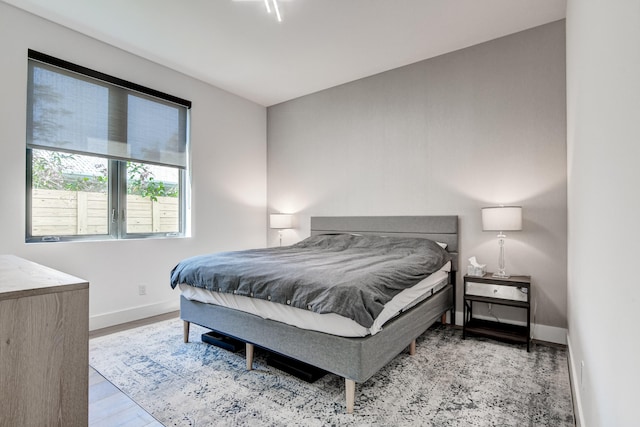 bedroom featuring light hardwood / wood-style flooring