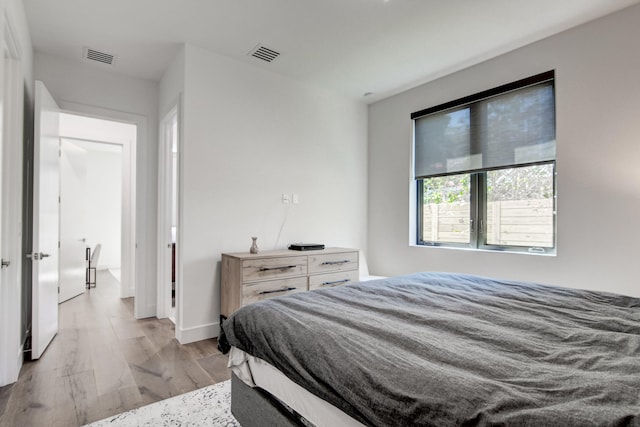 bedroom featuring light hardwood / wood-style flooring