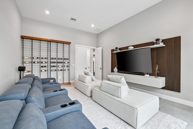 view of tiled living room