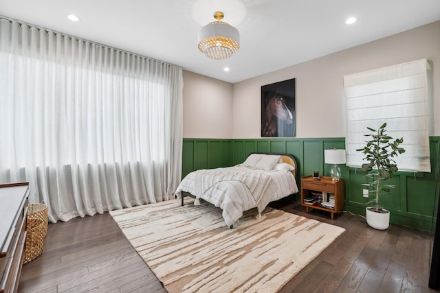 bedroom featuring dark hardwood / wood-style floors