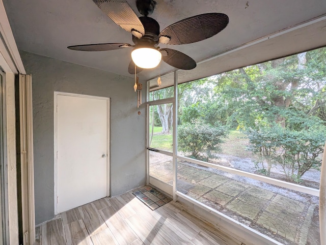 1914 Palmland Dr Unit B, Boynton Beach, FL 33436 - unfurnished sunroom with ceiling fan