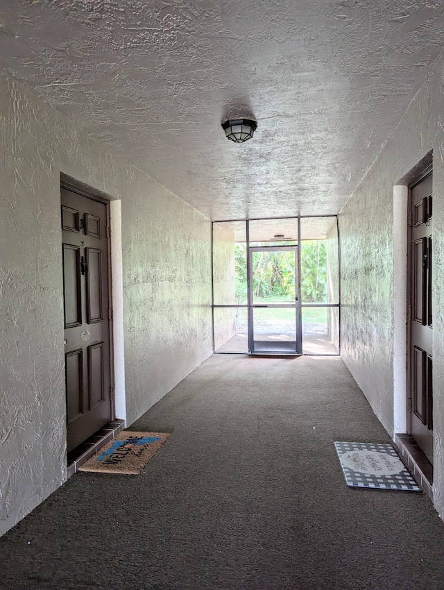 1914 Palmland Dr Unit B, Boynton Beach, FL 33436 - unfurnished room featuring a textured wall, carpet flooring, a textured ceiling, and a wall of windows