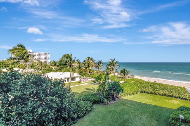 property view of water featuring a view of the beach