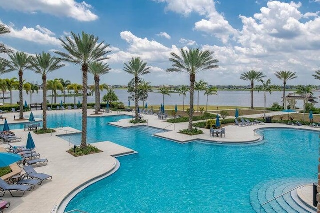 view of pool featuring a patio area