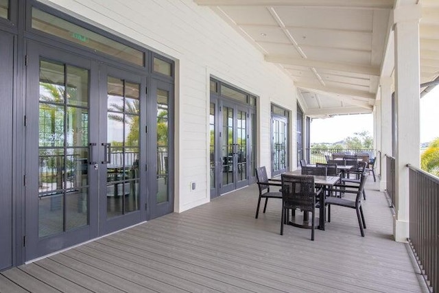 deck with french doors