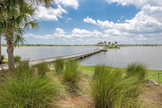 view of water feature featuring a boat dock