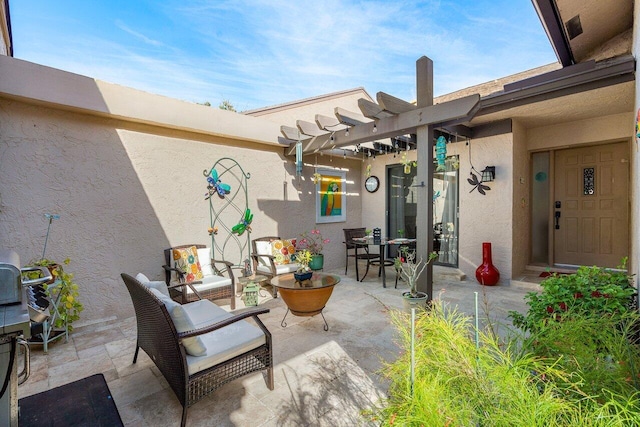 view of patio with a pergola