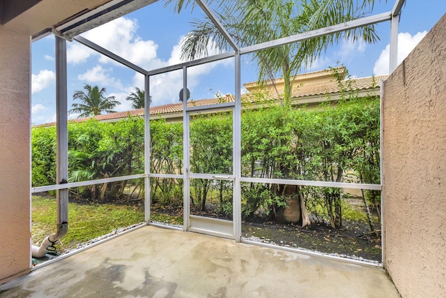 view of unfurnished sunroom