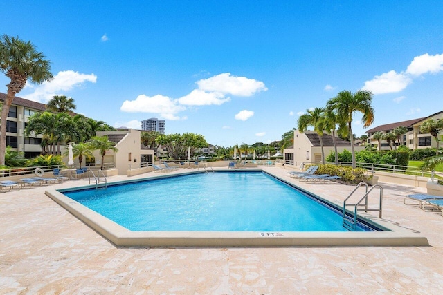 view of pool featuring a patio