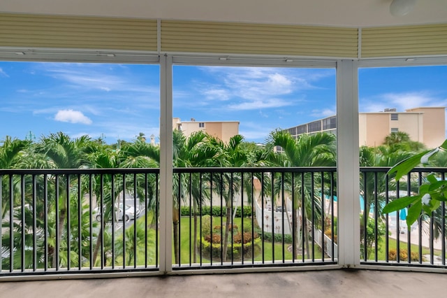 unfurnished sunroom featuring plenty of natural light