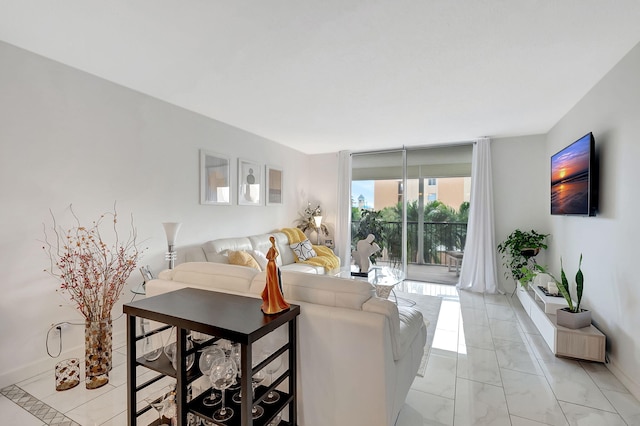 720 E Ocean Ave Unit 303, Boynton Beach, FL 33435 - living area with marble finish floor
