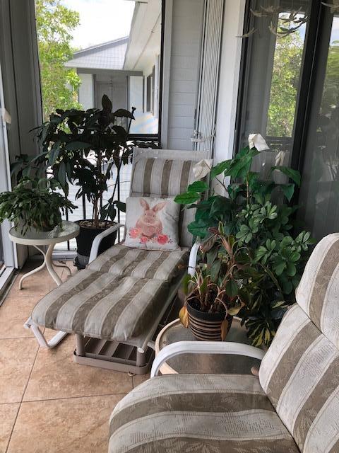 balcony with a patio area