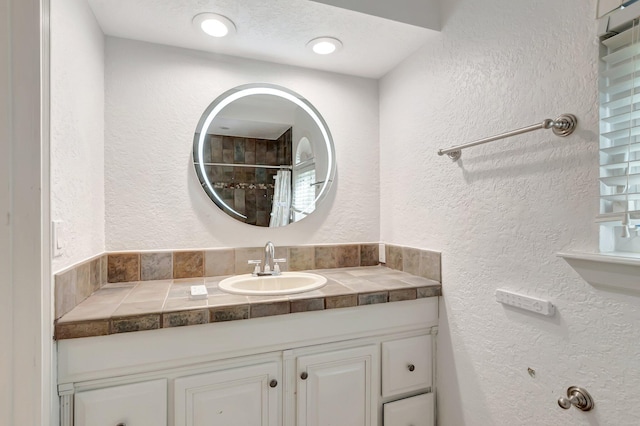 930 N Parkside Cir N, Boca Raton, FL 33486 - full bath with vanity, walk in shower, and a textured wall