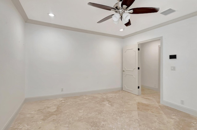 930 N Parkside Cir N, Boca Raton, FL 33486 - spare room featuring a ceiling fan, visible vents, and baseboards