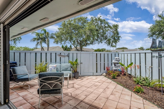 view of patio / terrace with an outdoor hangout area