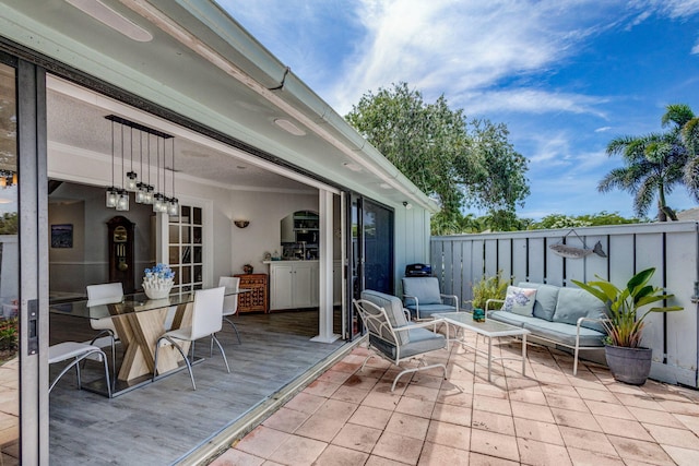 view of patio / terrace featuring outdoor lounge area