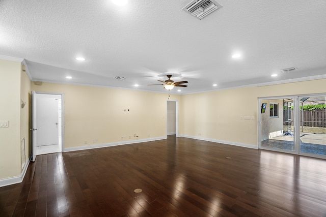 100 SW 15th Ct, Boca Raton, FL 33486 - spare room with baseboards, dark wood-style flooring, ceiling fan, and visible vents
