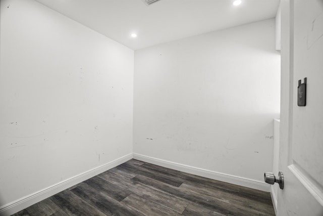 100 SW 15th Ct, Boca Raton, FL 33486 - unfurnished room with dark wood-style floors, recessed lighting, and baseboards