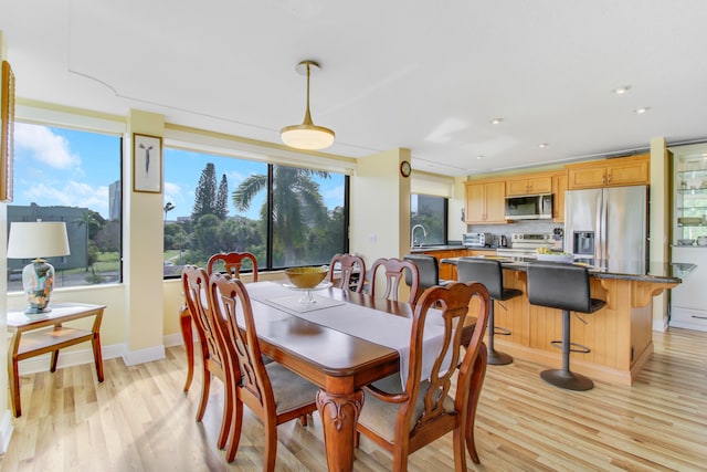 dining area featuring light hardwood / wood-style floors