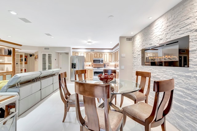 dining area with french doors