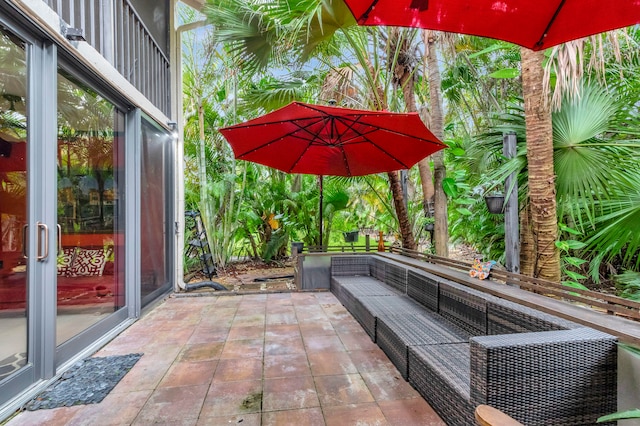 view of patio featuring an outdoor living space