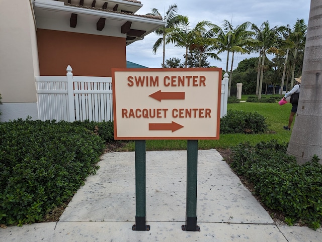 view of community sign