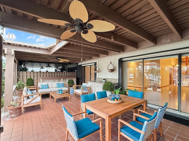 view of patio with an outdoor living space