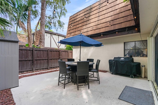 view of patio featuring grilling area