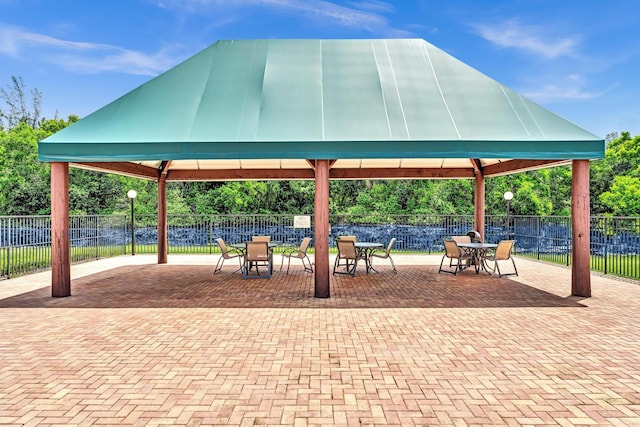 view of community featuring a gazebo