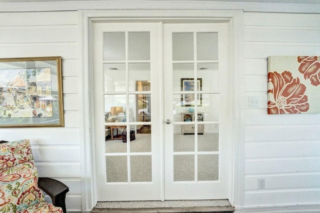 doorway to outside with french doors