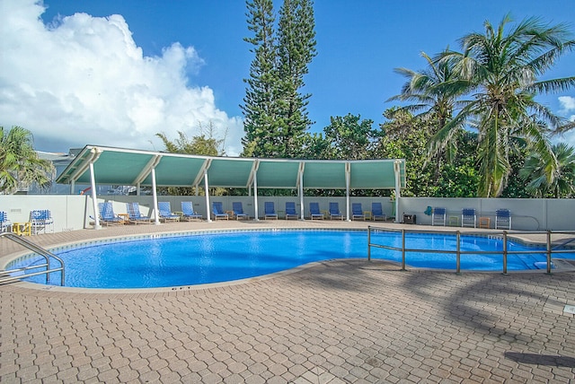 view of pool featuring a patio area