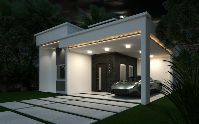533 NW 16th Ave, Fort Lauderdale, FL 33311 - view of exterior entry with stone siding and stucco siding