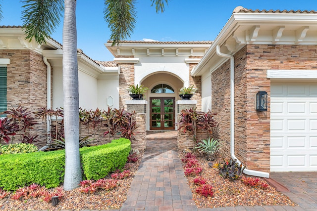 property entrance with french doors