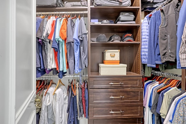 view of walk in closet