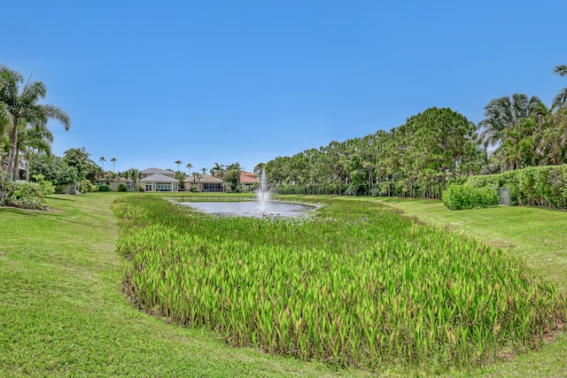 view of yard featuring a water view