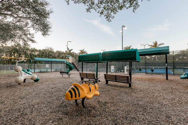 view of play area with tennis court