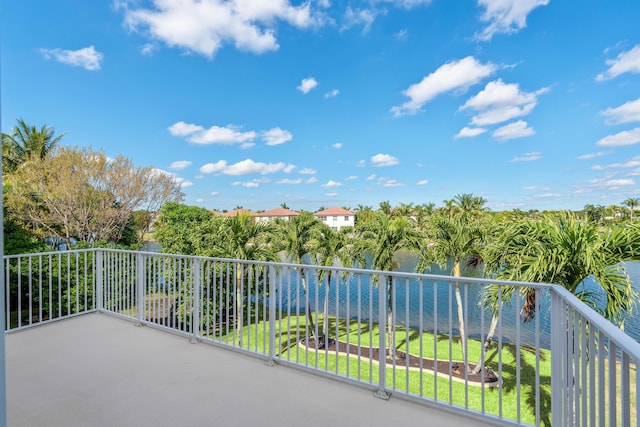 balcony with a water view