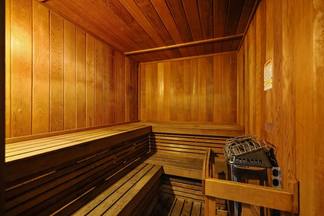 view of sauna