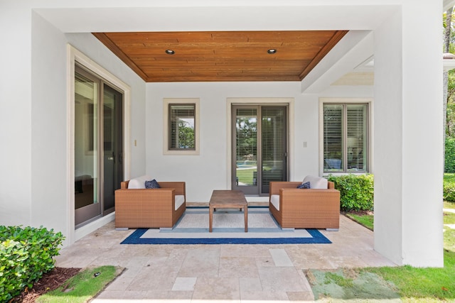 view of patio featuring outdoor lounge area